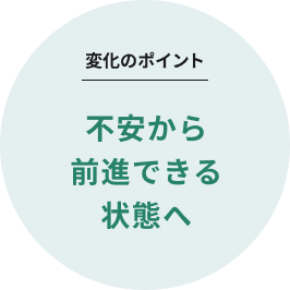 変化のポイント 不安から前進できる状態へ